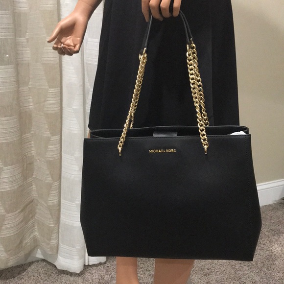 Black Michael Kors Ellis Large Tote [Leather] - Picture 3 of 8